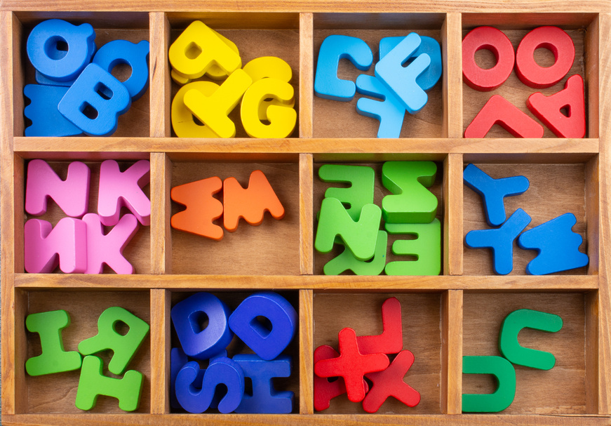 Colorful Letters Made of Wood